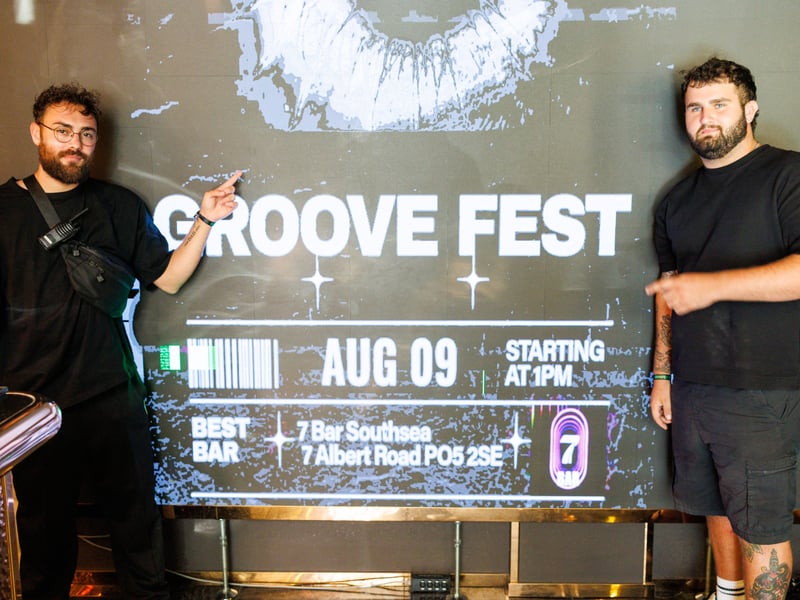 A Portsmouth DJ has hosted GrooveFest - an all day rave event at 7 Bar, in Southsea. 

Pictured:  Owner of the Groovefest Owen Billingal with DJ ED Parka

Picture: Marcin Jedrysiak