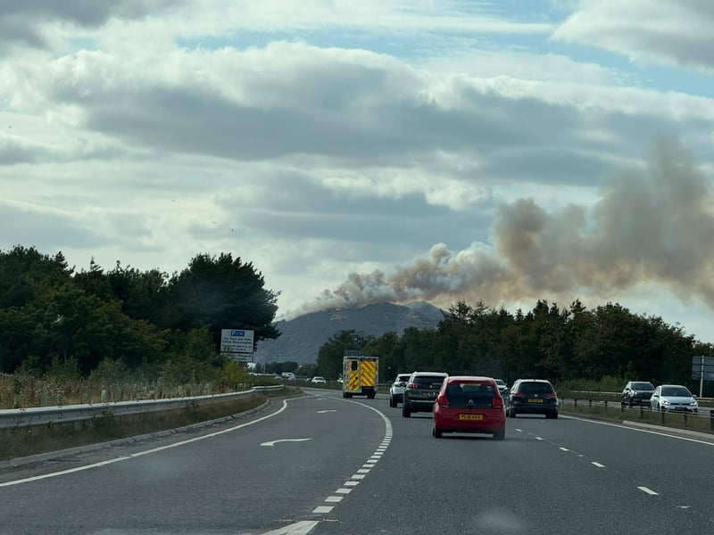 Smoke could be seen billowing from the Edinburgh landmark for miles from the city centre.