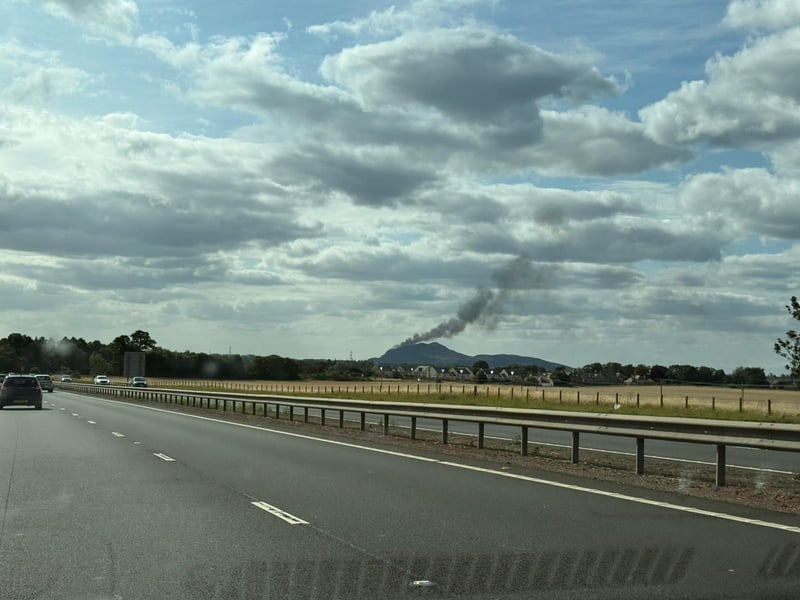 Motorists travelling miles outside of Edinburgh could see the smoke billowing from Arthur's Seat while firefighters continued to tackle flames on Sunday.