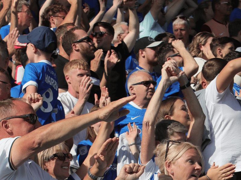 Pompey fans were in full voice as they lapped up the Championship victory at Oxford United.