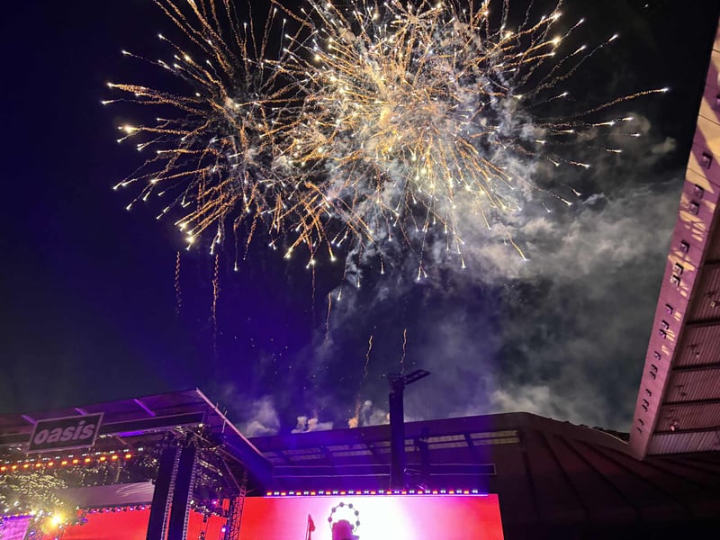 Fireworks lit up the sky to mark the end of the concert.