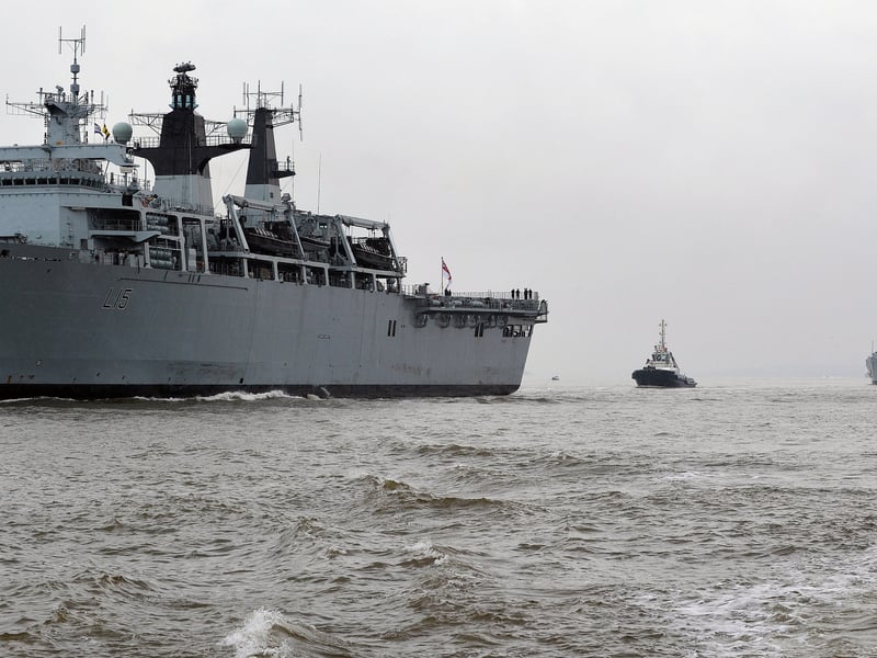 Marking the end of the BOA 70 commemoration, HMS Pembroke was one of over a dozen warships sailing in unison from Liverpool. This included HMS Bulwark, HMS Edinburgh, the Belgian frigate Louise-Marie, Polish frigate Gen T Kosciuszko, Canadian destroyer Iroquois and HMS Pembroke followed closely astern.