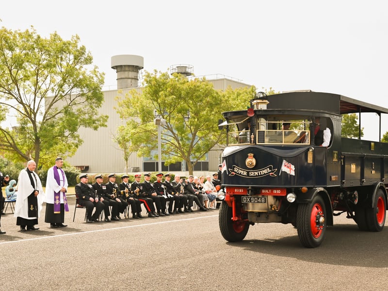 The Super Sentinel Steam Waggon was recognised with a special Steam Waggon award while taking part in a special Engineer’s Parade during Ceremonial Divisions at HMS Sultan.