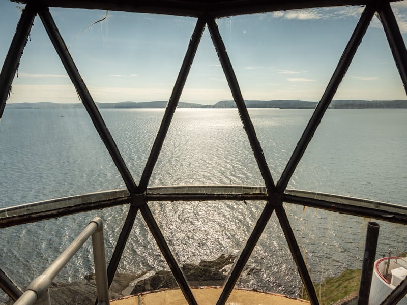 The lighthouse looks out across the water to mainland Shetland, which is only a ten minute ferry ride away