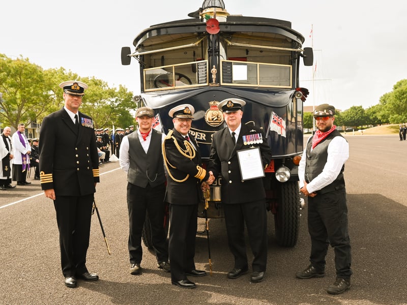 The Super Sentinel Steam Waggon was recognised with a special Steam Waggon award while taking part in a special Engineer’s Parade during Ceremonial Divisions at HMS Sultan.
