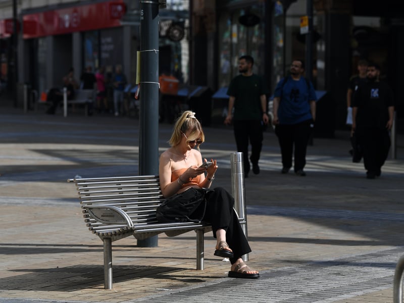 Temperatures hit as high as 32°C in parts of Leeds today as the city was struck by another heatwave.