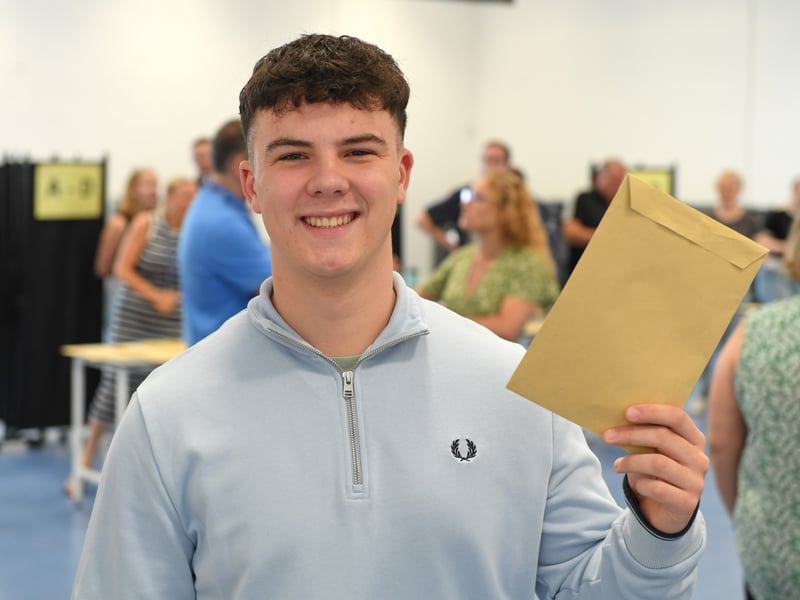 A-Level results at King's Academy Bay House School in Gosport. 

Pictured: Billy Baines who achieved three A* grades 

Picture: Paul Jacobs/pictureexclusive.com