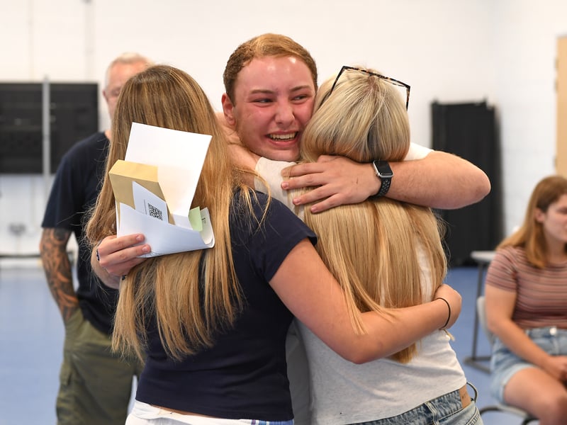 A-Level results at King's Academy Bay House School in Gosport. 

Pictured: Celebrating is Bradley Fleming, 18, who got  A*,A, B.

Picture: Paul Jacobs/pictureexclusive.com