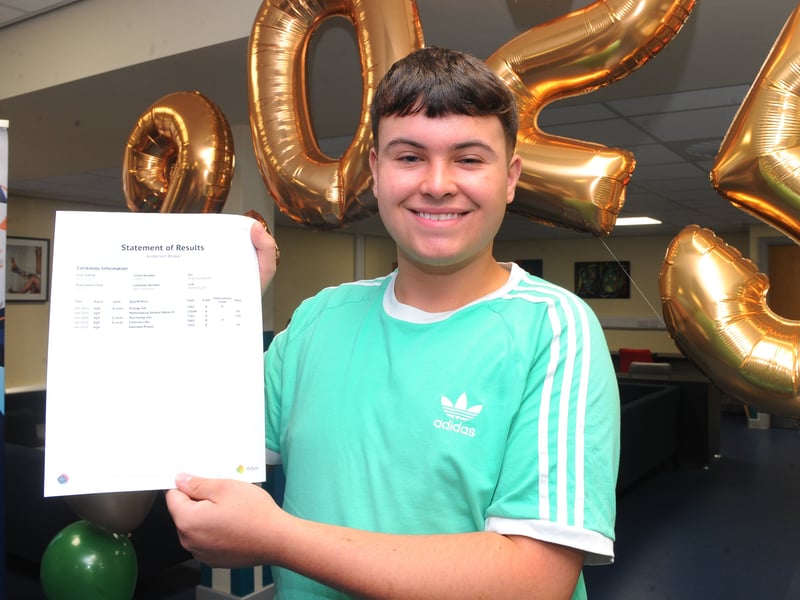 Blake Anderson's  two A's and a B means he's heading off to Leeds University to study Medicine.