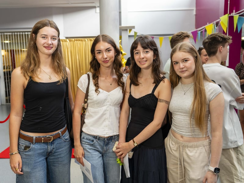 Students from City of Portsmouth College collected their A Level results this morning. 

Pictured is: Abby Linley, Grace Way, Ellyn Vayro and Lucy Glanville

Picture: Matthew Clark