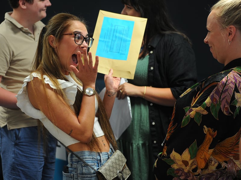 Summer Gable who clearly thrilled with her A Level results at Temple Moor Sixth Form.