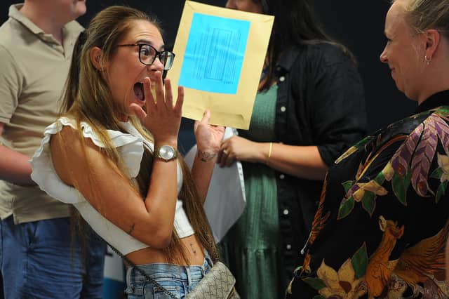 Summer Gable who clearly thrilled with her A Level results at Temple Moor Sixth Form.