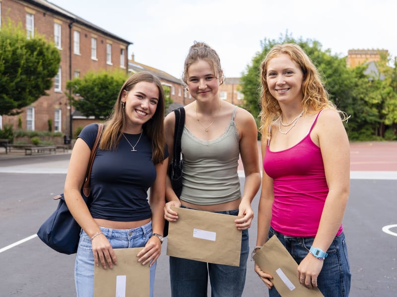 Students from Portsmouth Grammar School collected their A Level results this morning. 

Pictured is: Milly Lewis, Eva Durrant and Juliette Franks

Picture: Matthew Clark