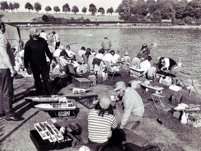 The National Finals of the Model Power Boat Association races are held at Crookes Valley Park, Sheffield, in September 1976