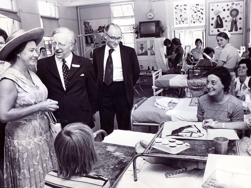 Princess Margaret visits Sheffield Children's Hospital in July 1976