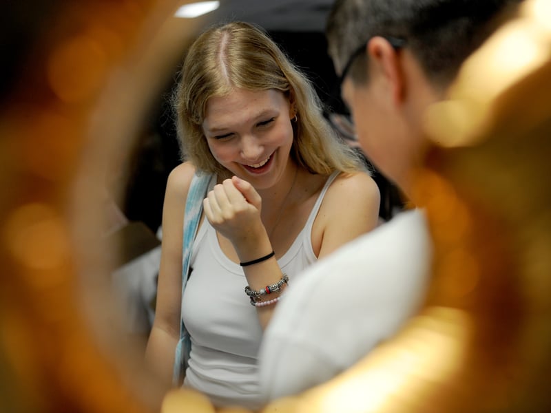 Millie Henson was among those celebrating this morning.