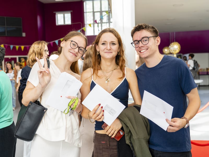 Students from City of Portsmouth College collected their A Level results this morning. 

Pictured is: Emma Chittock, Indiana Clark and John Luke allsop 

Picture: Matthew Clark