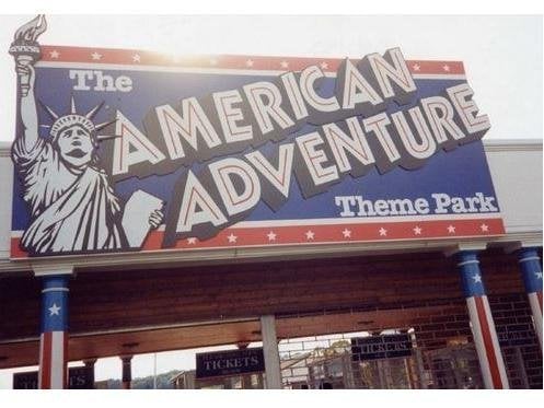 The entrance to the American Adventure theme park, Derbyshire