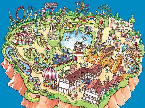 A map of the old Pleasure Island theme park in Cleethorpes