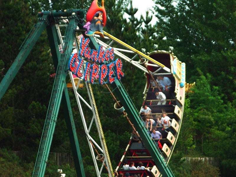 The Yankee Clipper swinging ship ride at the old American Adventure theme park in Derbyshire