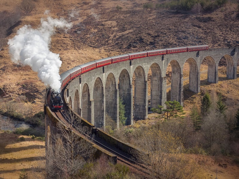 While the Glenfinnan Viaduct has always attracted tourists, global fame beckoned when it was used in the Harry Potter films - with the Hogwarts Express train seen passing over it on the way to the wizarding school.