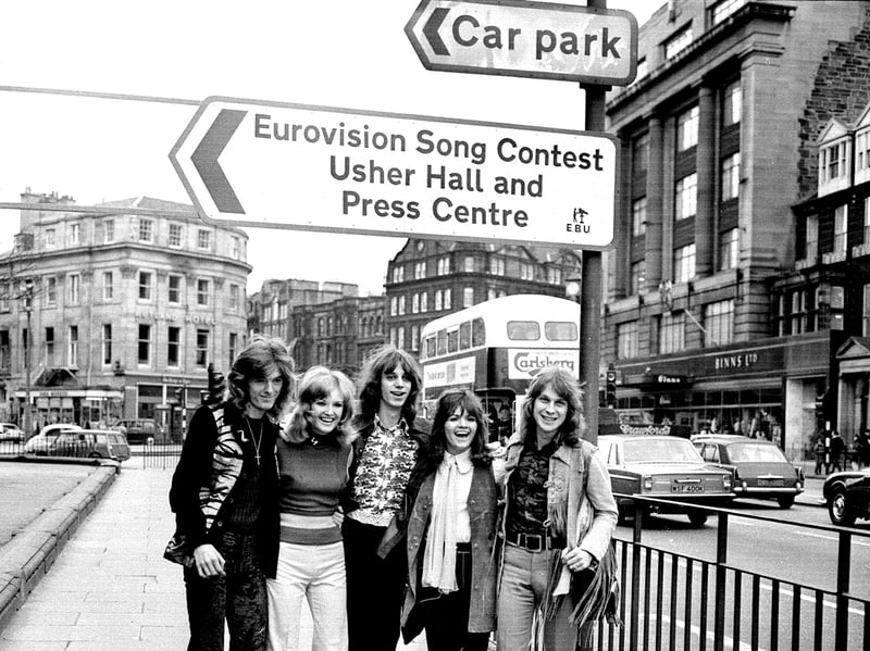 The New Seekers, representing the UK, make their way to the Usher Hall for the Eurovision Song Contest, held in Edinburgh,  in March 1972.