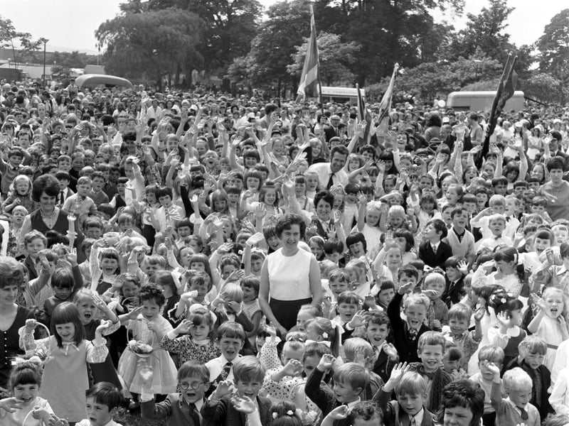 Crowds of children enjoy Grangemouth Gala day, held at Zetland Park, in June 1971