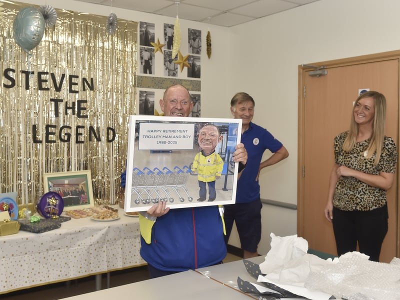 Colleagues surprised Steven with a retirement party.