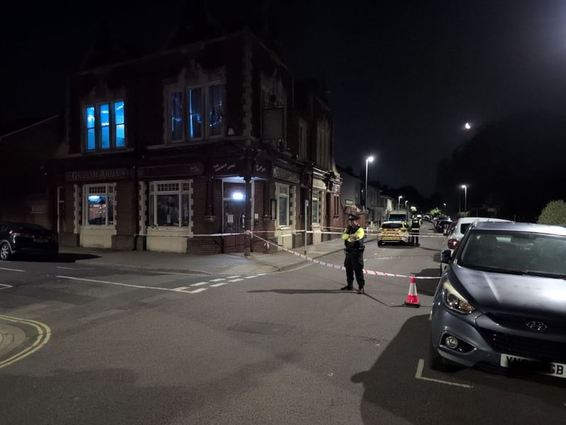 Three people were arrested with one man taken to hospital for treatment.
