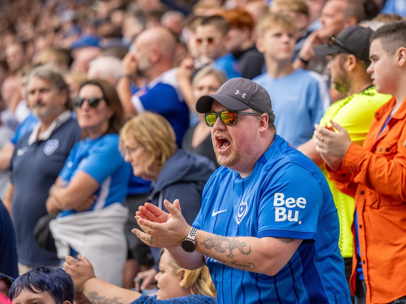 After falling behind early against Norwich, this Pompey fans was looking to spur his side on.