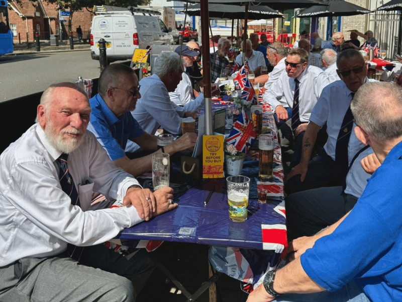 Royal Navy veterans were invited to The Ship Anson pub to celebrate the 80th anniversary of VJ Day. This included those who served with HMS Tiger and HMS Ganges.