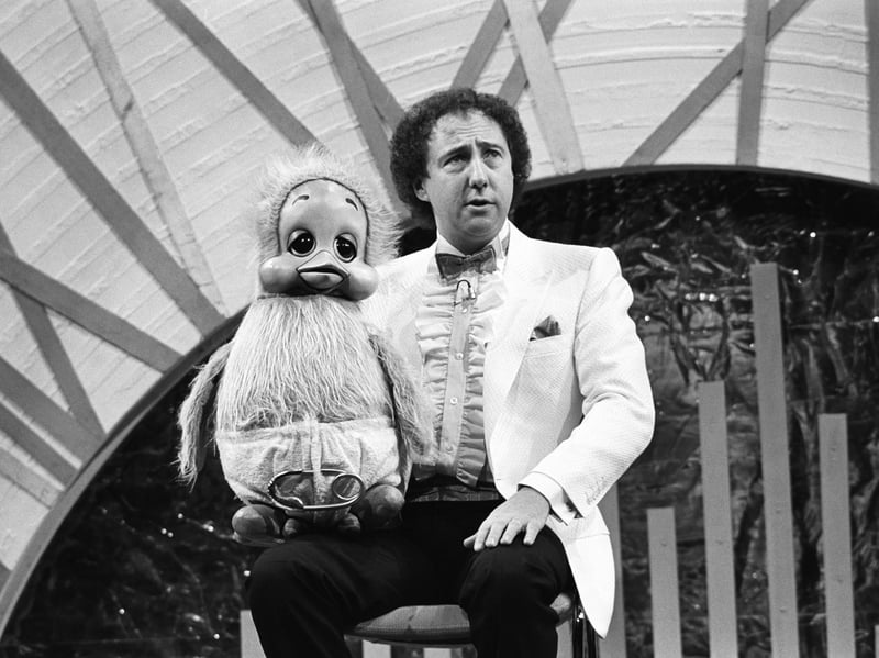 The ventriloquist Keith Harris with his green sidekick Orville the Duck at the Royal Variety Performance in November 1984. The duo were everywhere in the 80s.