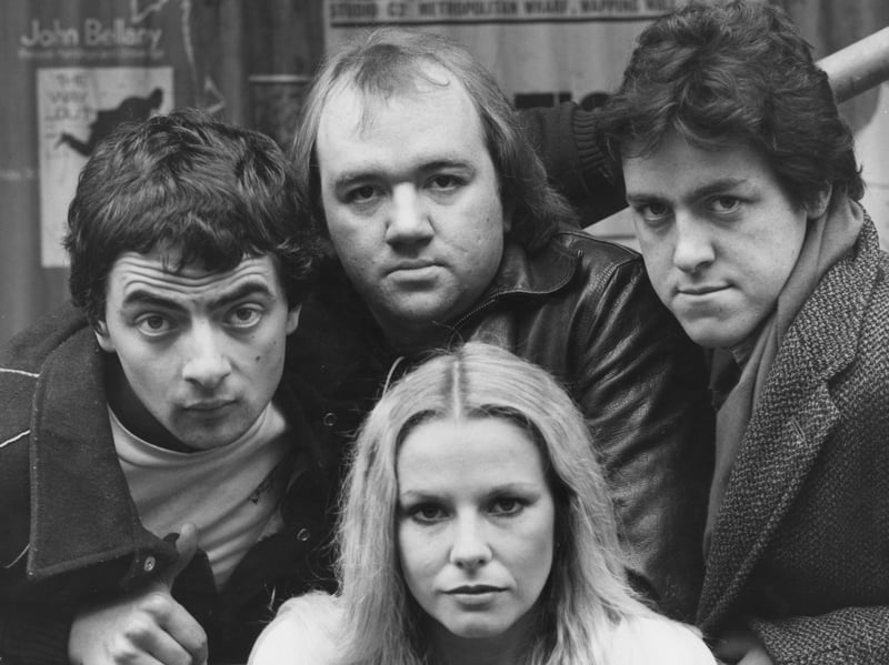 Rowan Atkinson, Mel Smith Griff Rhys Jones and Pamela Stephenson, stars of the popular comedy sketch show Not the Nine O'Clock News, pictured in October 1980