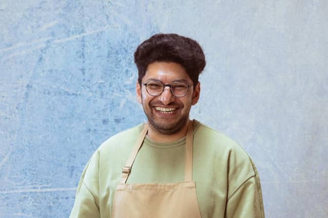 30-year-old Hassan from South Yorkshire was the first to leave the Bake Off tent. He is an Analytical Research & Development Scientist and applies his learning to baking. Hassan takes "an analytical approach to baking". Hassan was sent home at the end of episode 1