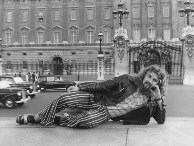 Sir Billy Connolly is pictured here in July 1974, aged 31. The Scottish comedian, often referred to as the Big Yin, first worked as a welder in the Glasgow shipyards before becoming a folk singer. Having started out singing songs with a comic edge, even topping the charts in 1975 with the single D.I.V.O.R.C.E, he began focusing on comedy. The move paid off, and he has been named the UK's greatest stand-up in many polls.