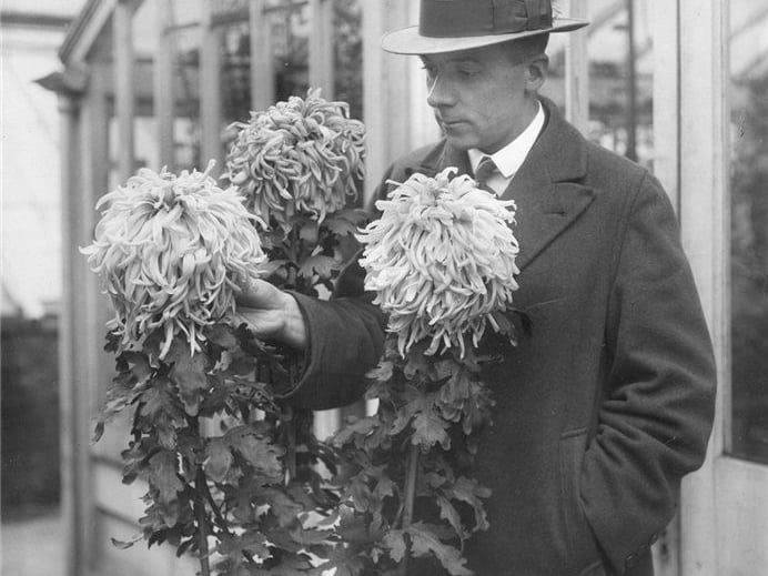 Admiring the blooms. Who was this man?