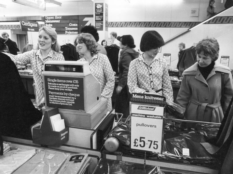 School leavers working at Marks & Spencer in January 1980