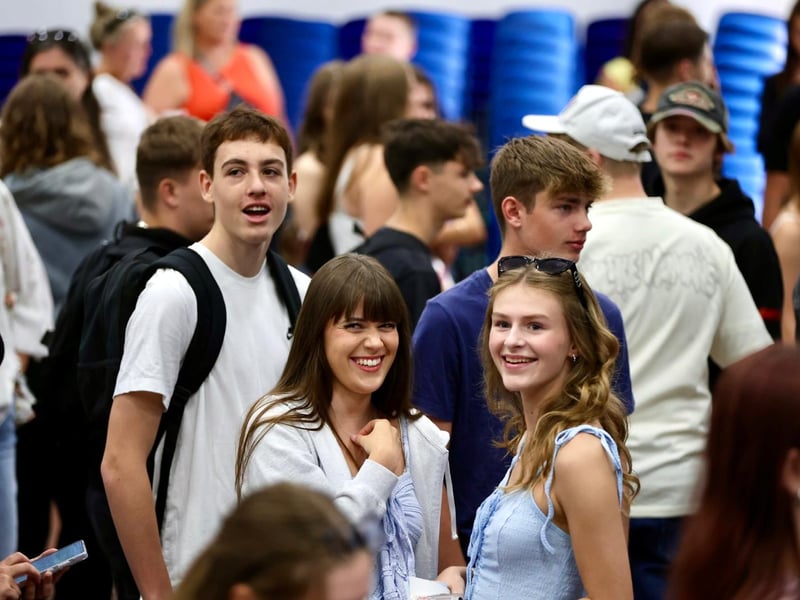 Students from Crookhorn College have celebrated a morning of positive GCSE results.
Pictured: Students waiting at Crookhorn College
Picture: Chris Moorhouse