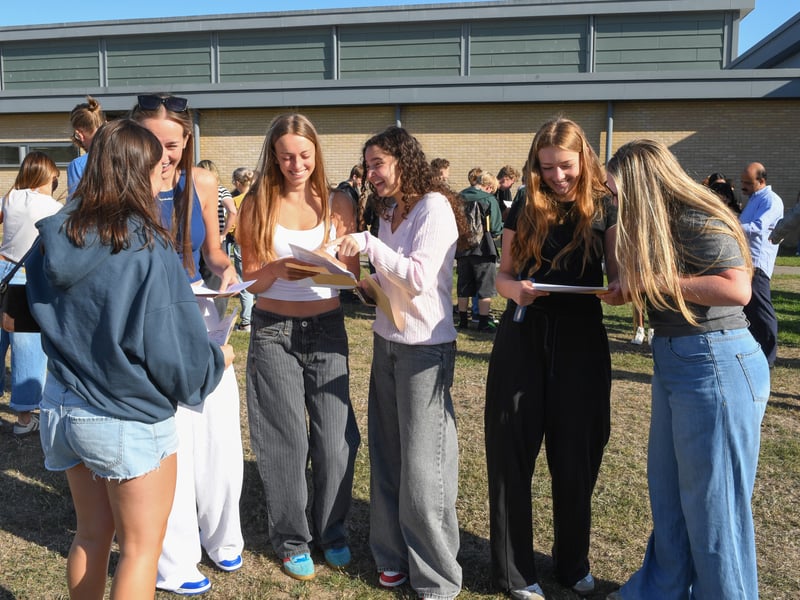 GCSE results at King's Academy Bay House School in Gosport, Hampshire. 

Pictured: Molly Allen, Isabelle Ricketts, Eve Wealthy, Olivia Bull, Imogen Jones and Imogen Mabbett 

Picture: Paul Jacobs/pictureexclusive.com