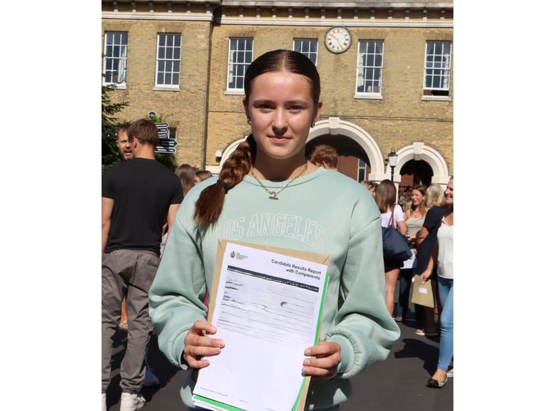 GCSE celebrations are underway at The Portsmouth Grammar School with a 9 being the most awarded grade, followed by a grade 8.

Pictured: Hattie 