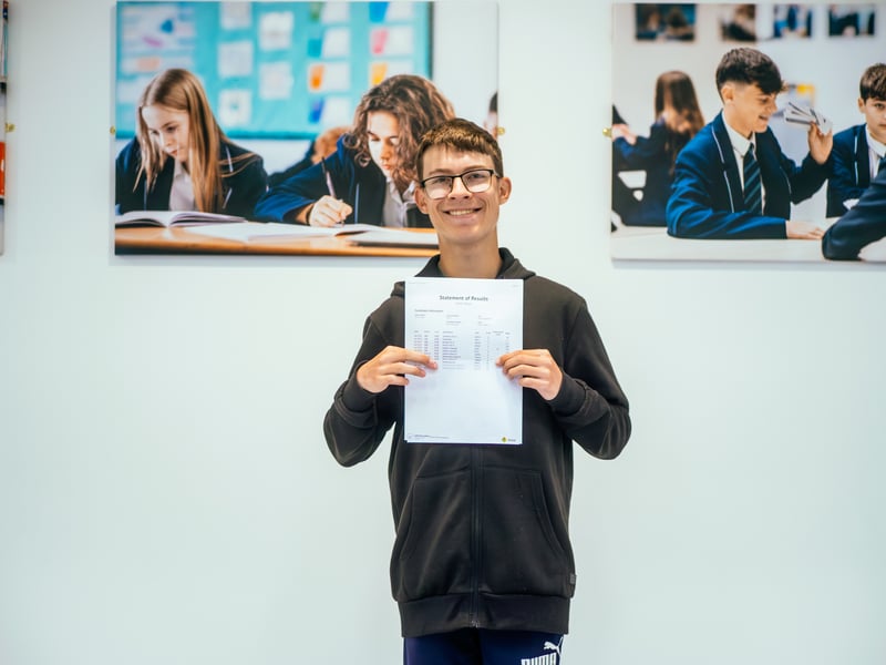 Students and staff at Castle View Academy are celebrating today after GCSEs were awarded across the country.  

Pictured: Micah Smith