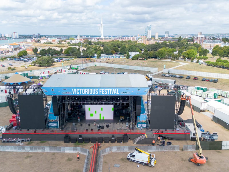 The Common stage is in place - including the big screens
Picture: IslandCity.Uk