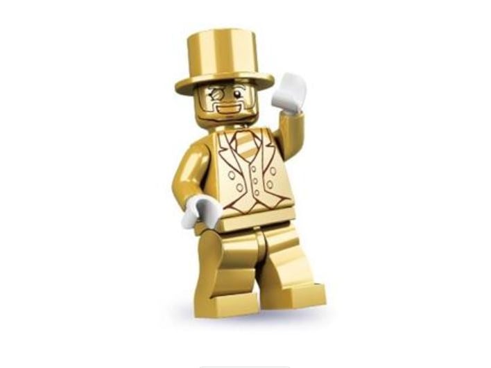 Only 5,000 Mr. Gold characters were produced for the 2013 Series 10 Minifigures collection. The retail price was just £1.99, according to BrickEconomy, but today they are worth around £7,704 new and unsealed, or £2,718 if used.