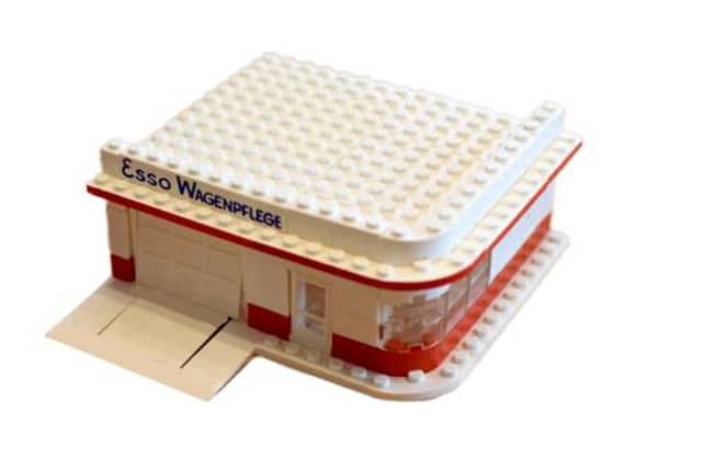 The Lego 1310 ESSO Filling Station was a 96-piece set released in 1956, which included a 1:87 scale Bedford ESSO Tank Truck. It was priced £2.96 but is today worth around £2,596 new, according to BrickEconomy.com, or £887 used.