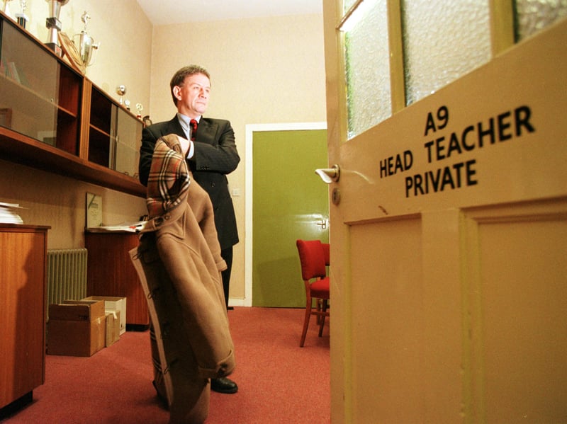 Terry Christie, headteacher of Musselburgh Grammar School, East Lothian, in 1999