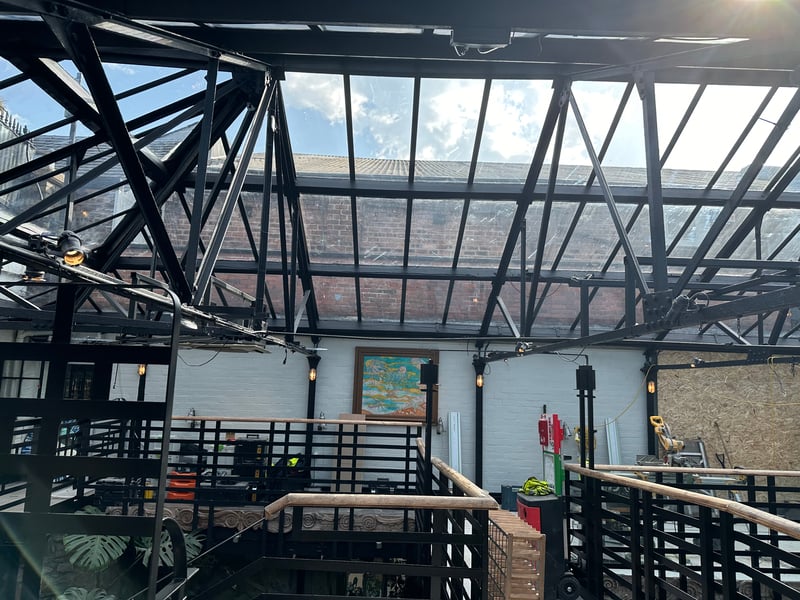 Before The Chip reopened in August 2025. A view of the new roof.