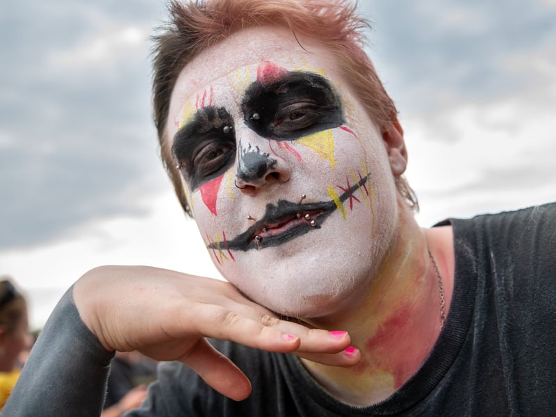 One of the many dressed-up Limp Bizkit fans at Leeds Festival.