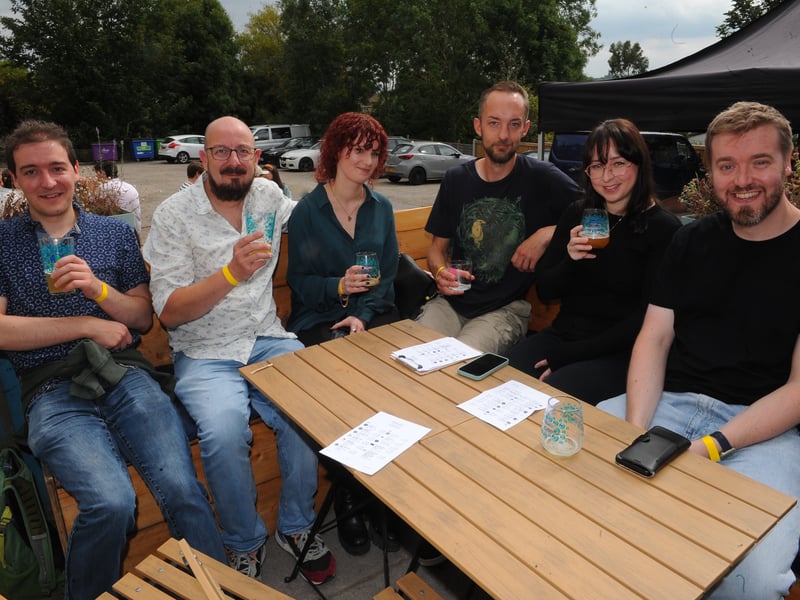 George Gledhill, Luke Wickham, Sian Parsons, Patrick Rogolnski, Maxine Ballard and Mikey Catley at Brewed in Leeds.