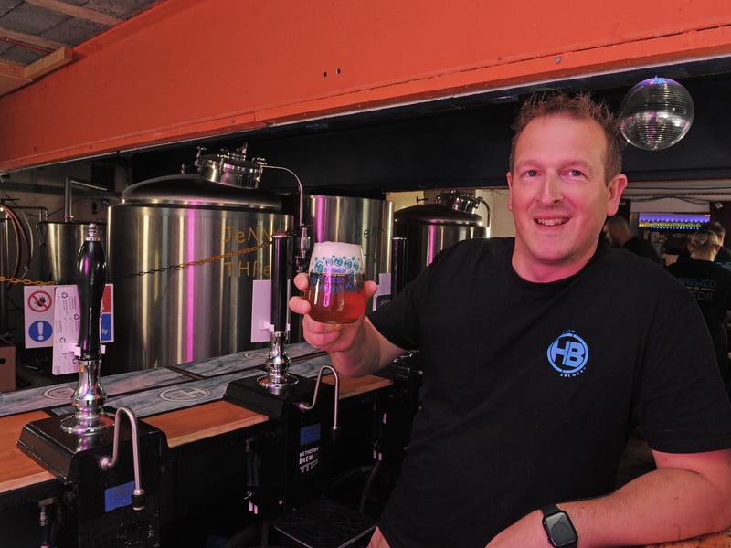 Mark Costello, owner of Horsforth Brewery, celebrates the Brewed in Leeds festival.