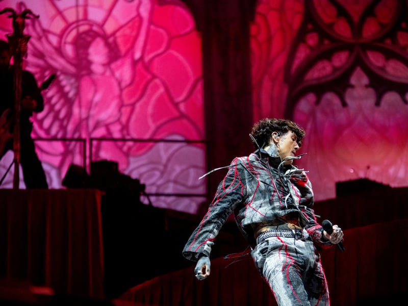 Oli Sykes was captivating as he got the crowd going during Bring Me The Horizon's set.